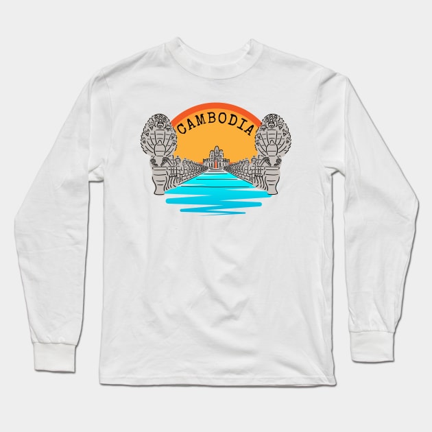 Angkor Thom Majesty: Cambodia's Ancient Wonder -- Sunset Edition V1 Long Sleeve T-Shirt by CuteBotss